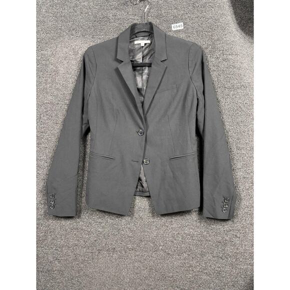 Gap Blazer Womens 4 Black Two Button True Black Blz Jacket Career RN54023 - Picture 1 of 7